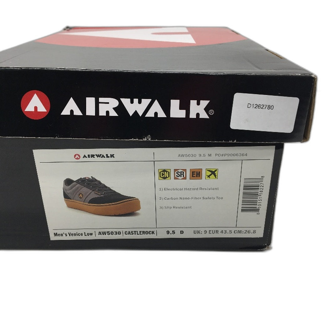 Airwalk Safety Composite Hard Toe Castlerock Canvas Work Shoe Mens Sz US 9.5 NEW