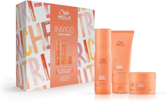 Wella Professional De-Stress With Invigo Nutri-Enrich Trio Set Gift Pack NEW