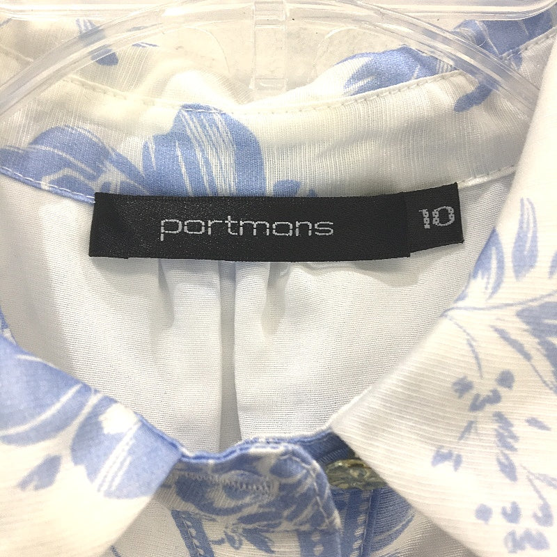 Portmans Priya Godet Fit & Flare White Blue Floral Dress Ladies Size AU 10 NEW