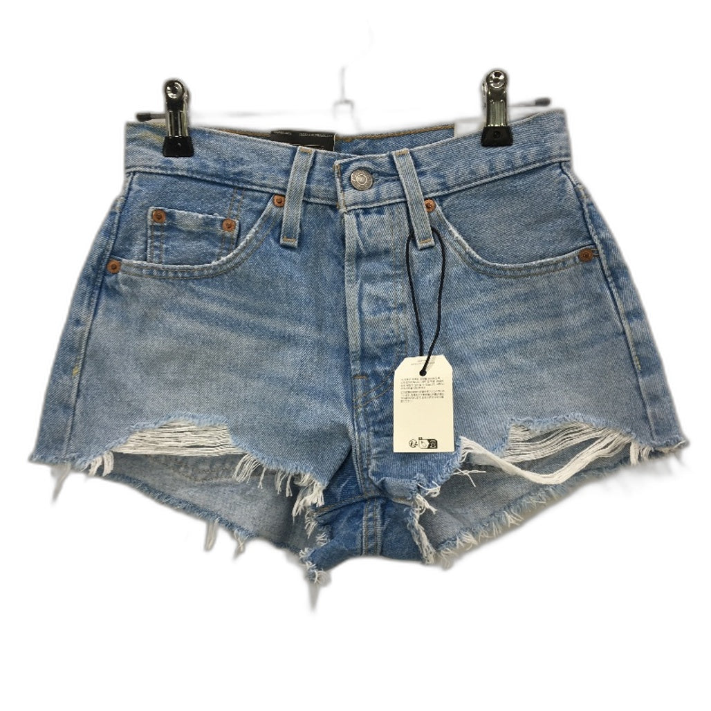 Levi's 501 Original High Rise Light Blue Denim Shorts Ladies Size W24 NEW