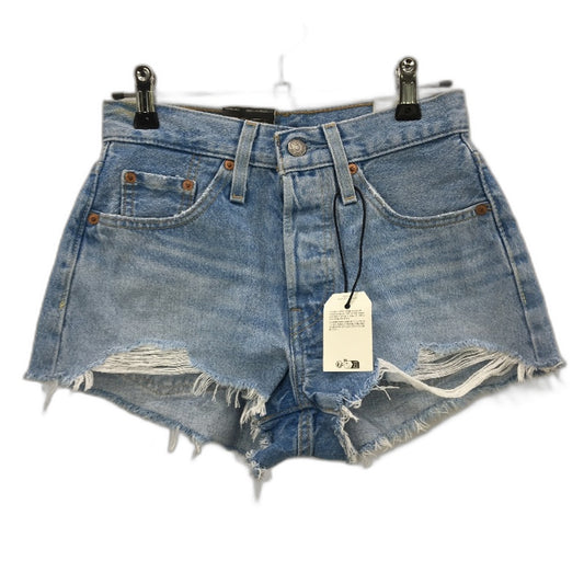Levi's 501 Original High Rise Light Blue Denim Shorts Ladies Size W24 NEW