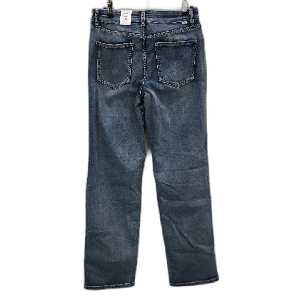 Just Jeans Amaze Knit Straight Mid Rise Denim Blue Jeans Ladies Size AU 10 NEW