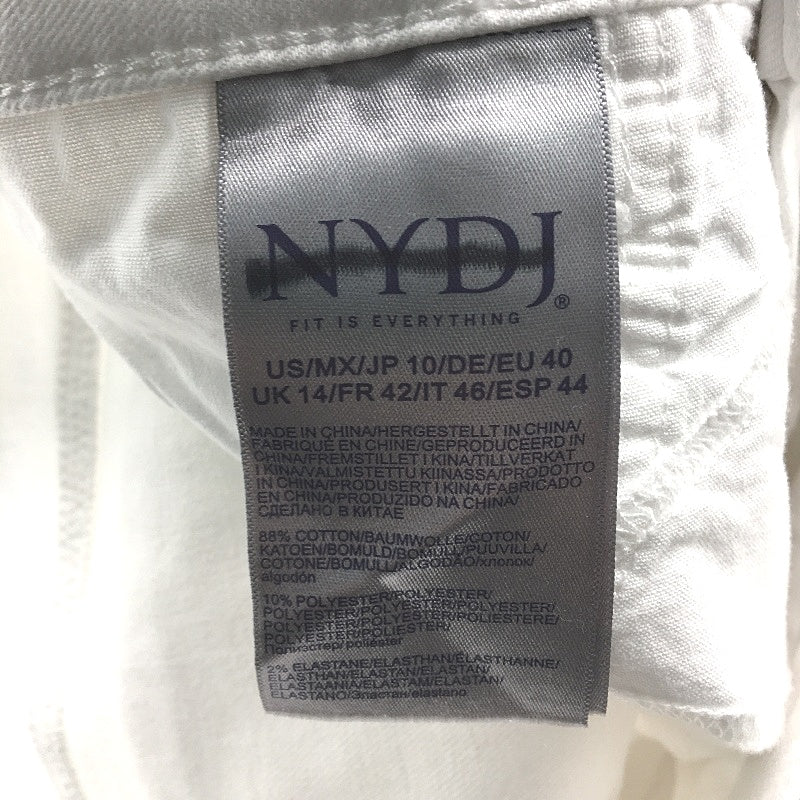 NYDJ Marilyn Straight Mid Rise White Denim Jeans Ladies Size US 10 UK 14 NEW