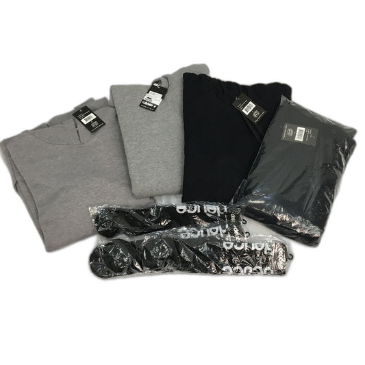 AND1 8pc Black&V2 Grey Fleece Hoodies and Deuce OS Socks Unisex Size XL