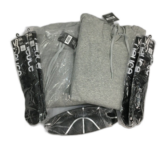 AND1 7pc Grey Hoodies, OS Black Socks and Basketball Set Unisex Size 3XL
