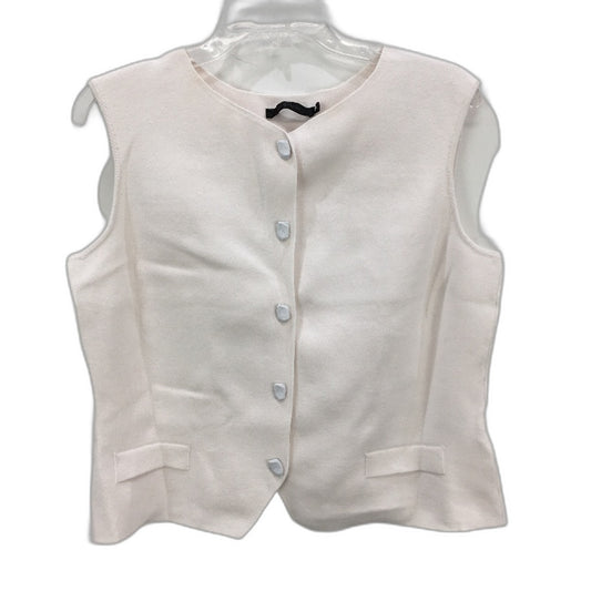 Portmans Dolly Milano Abstract Button Birch White Vest Ladies Size Medium NEW