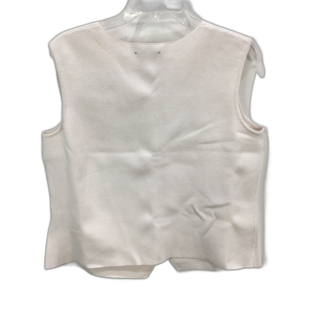 Portmans Dolly Milano Abstract Button Birch White Vest Ladies Size Medium NEW