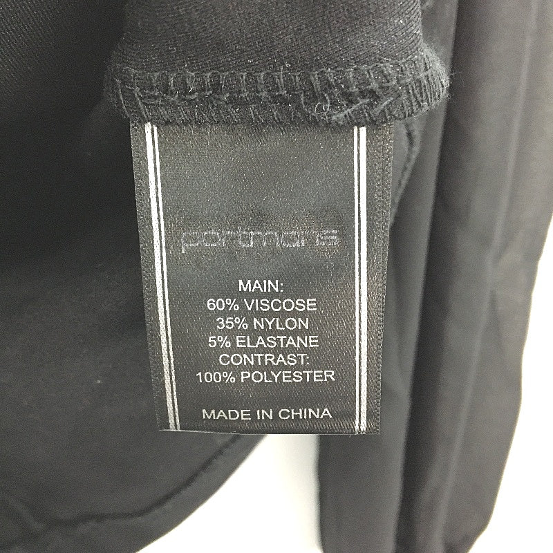 Portmans Kara Sweetheart Sheer Sleeve Black Ponte Top Ladies Size Small NEW