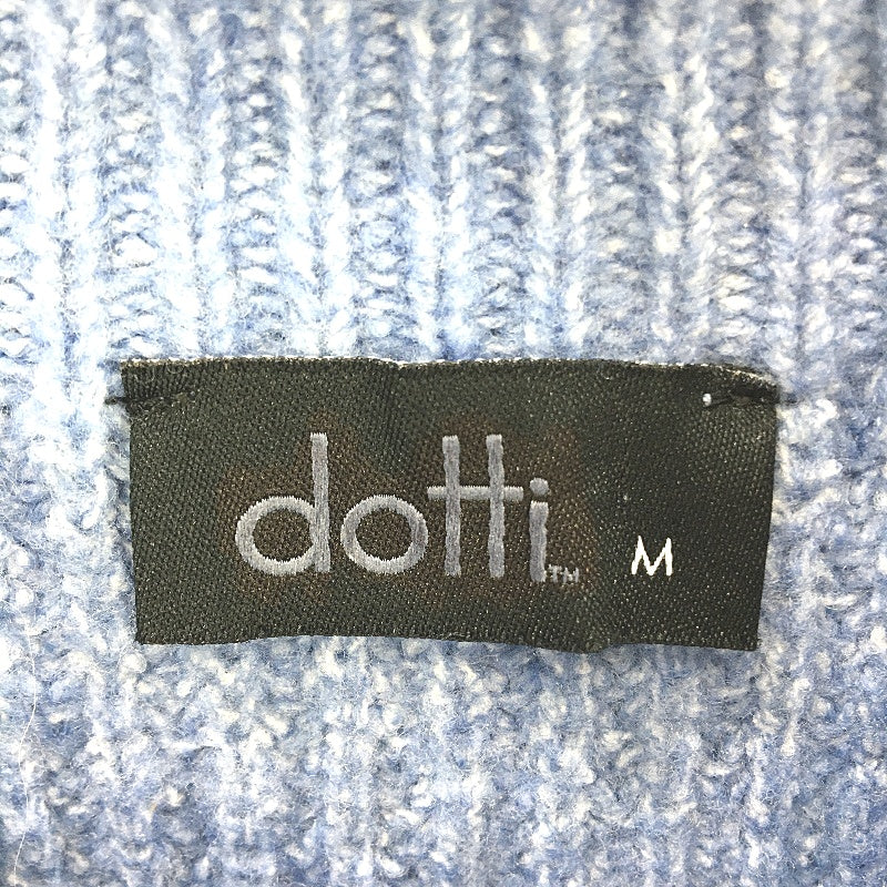 Dotti Marissa Mock Neck Boxy Rib Knit Blue Sweater Ladies Size Medium NEW