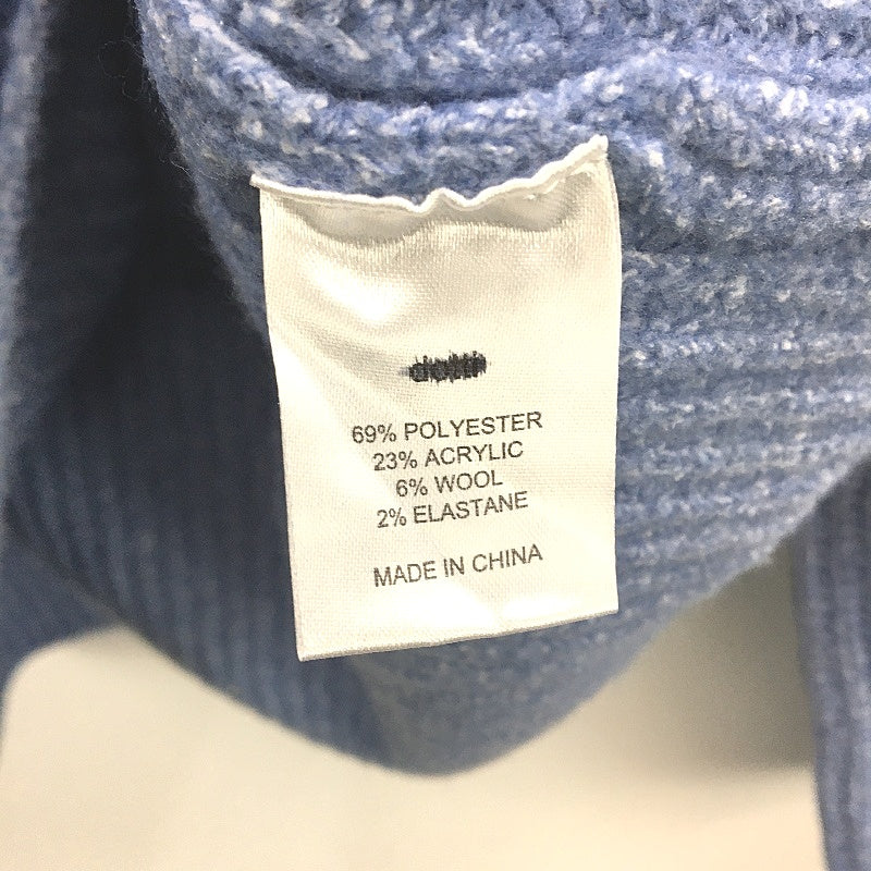 Dotti Marissa Mock Neck Boxy Rib Knit Blue Sweater Ladies Size Medium NEW