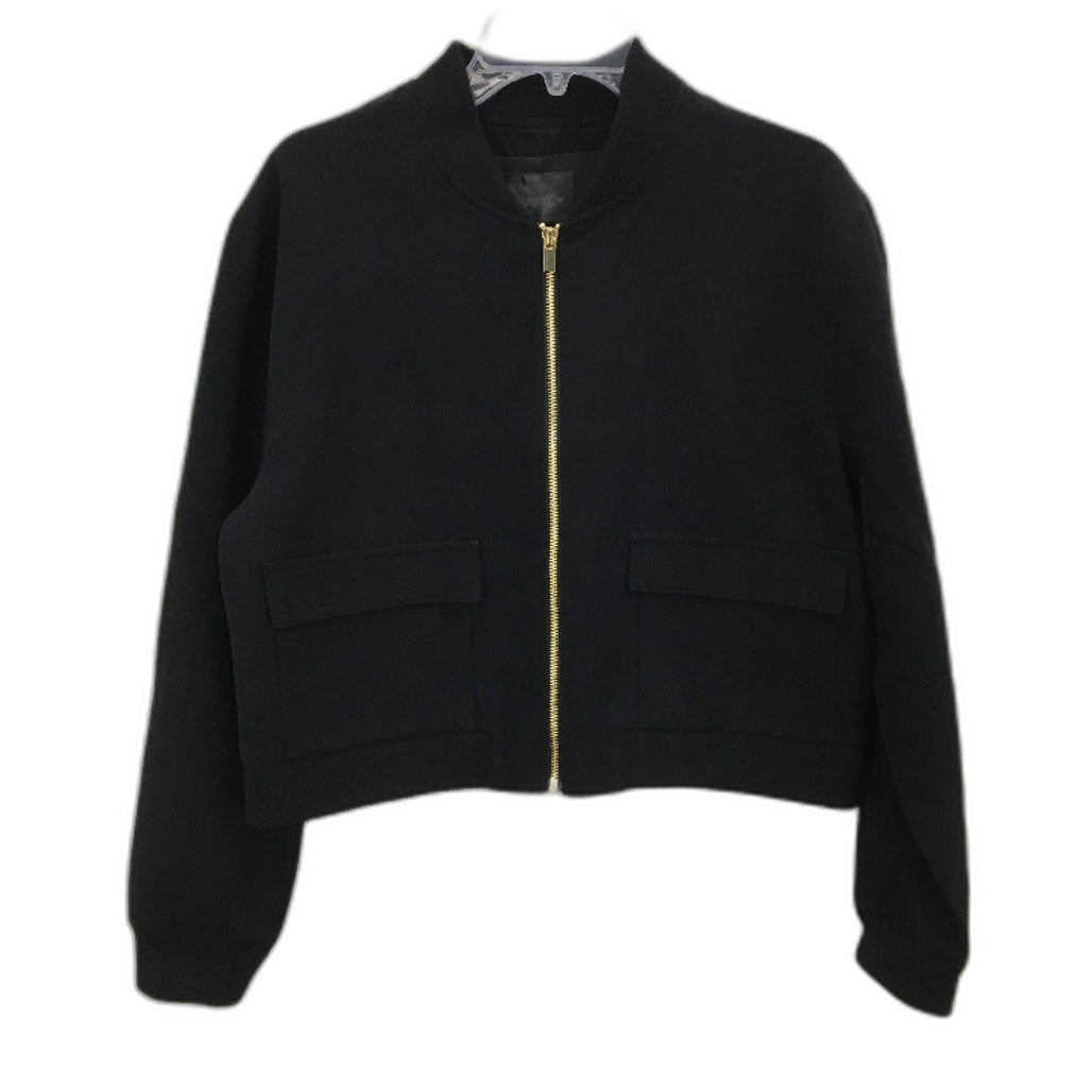 Portmans Madly In Love Gold Zip Black Bomber Jacket Ladies Size AU 10 NEW