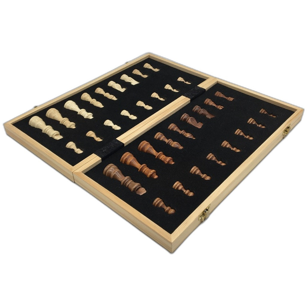 Wooden Chess Folding Board Wooden Grid Double Queen Type NEW