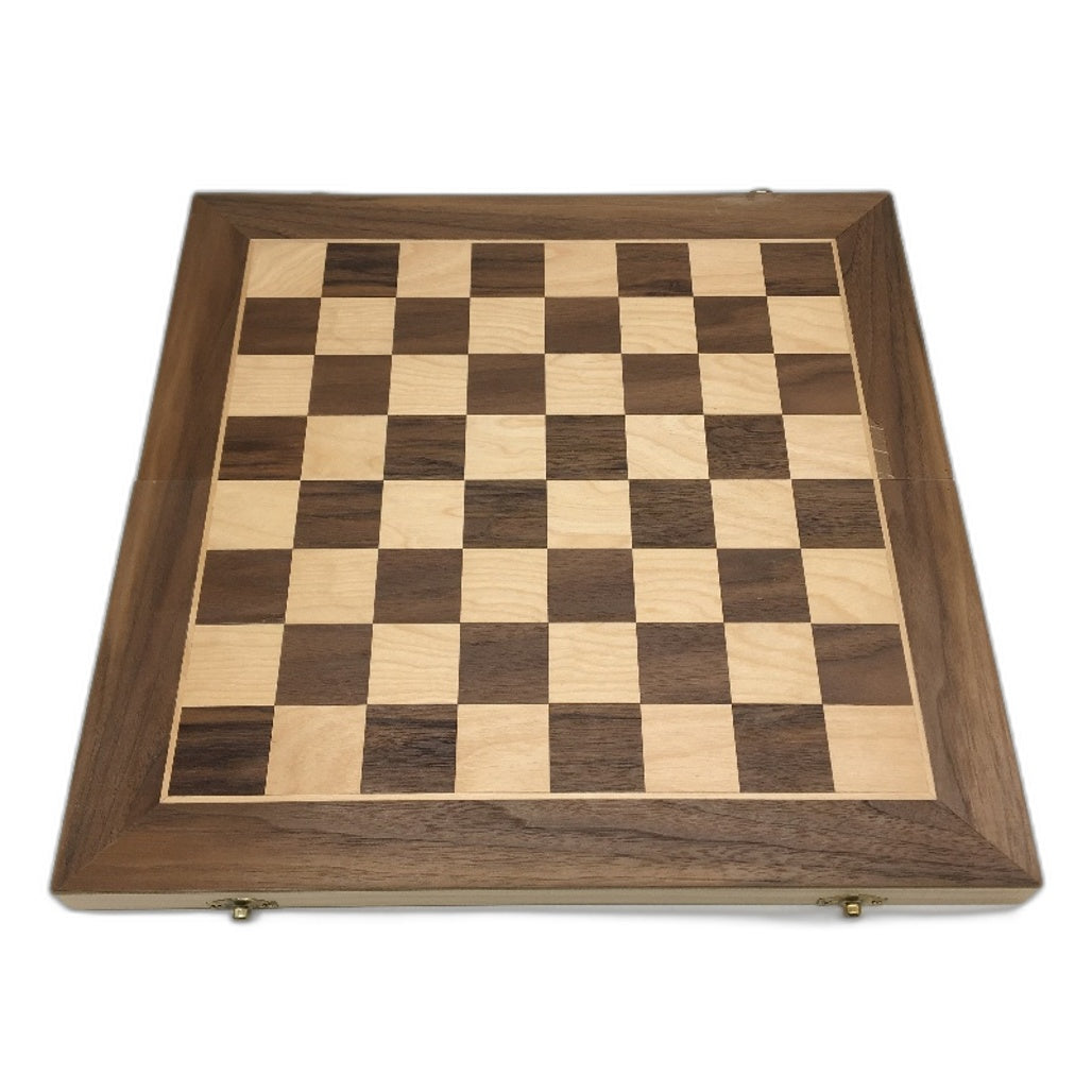 Wooden Chess Folding Board Wooden Grid Double Queen Type NEW