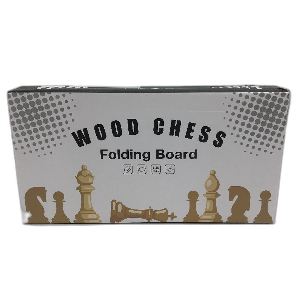 Wooden Chess Folding Board Wooden Grid Double Queen Type NEW