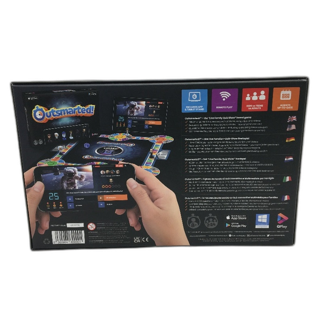 Outsmarted The Live Quiz Show Board Game 2-24 Players 6000 Multimedia Questions
