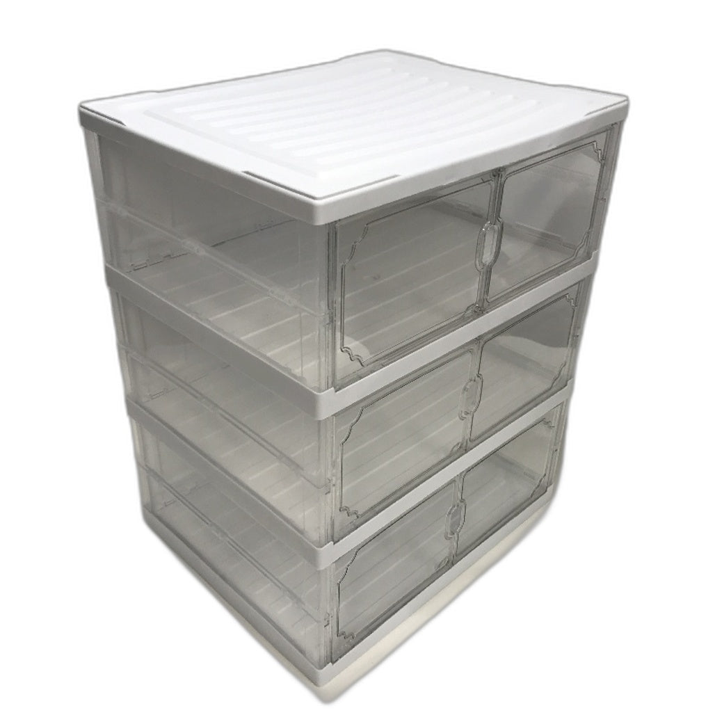 3 Tier Clear Shoe Storage Box with Stackable Drawers Shoe Organiser NEW