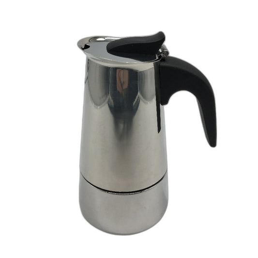 4 Cup Straight Shape Stainless Steel Silver Moka Pot Espresso Maker NEW