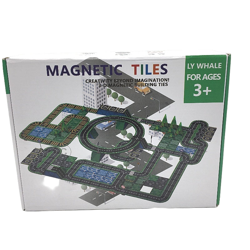 3D Magnetic Tiles 68 Pieces City Roads Set STEM Educational Ages 3  Plus  NEW