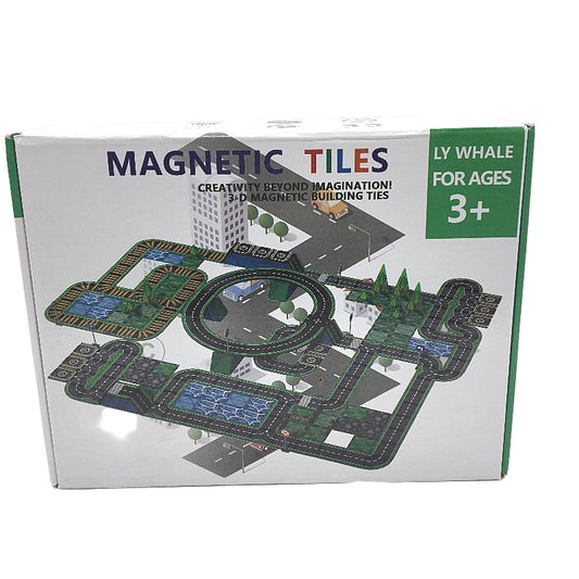 3D Magnetic Tiles 68 Pieces City Roads Set STEM Educational Ages 3  Plus  NEW