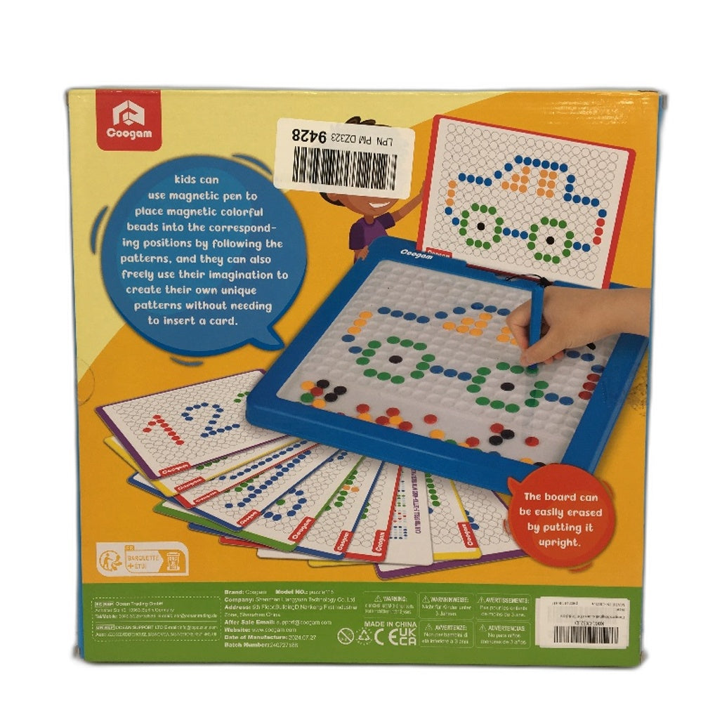 Coogam Magnetic Doodle Board 10 Double Sided Picture Cards Magnetic Beads NEW