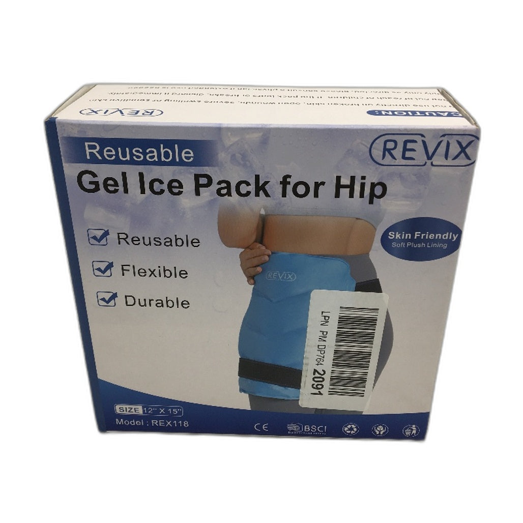 Revix REX118 Reusable Flexible Blue Gel Ice Pack for Hip Plush Lining NEW
