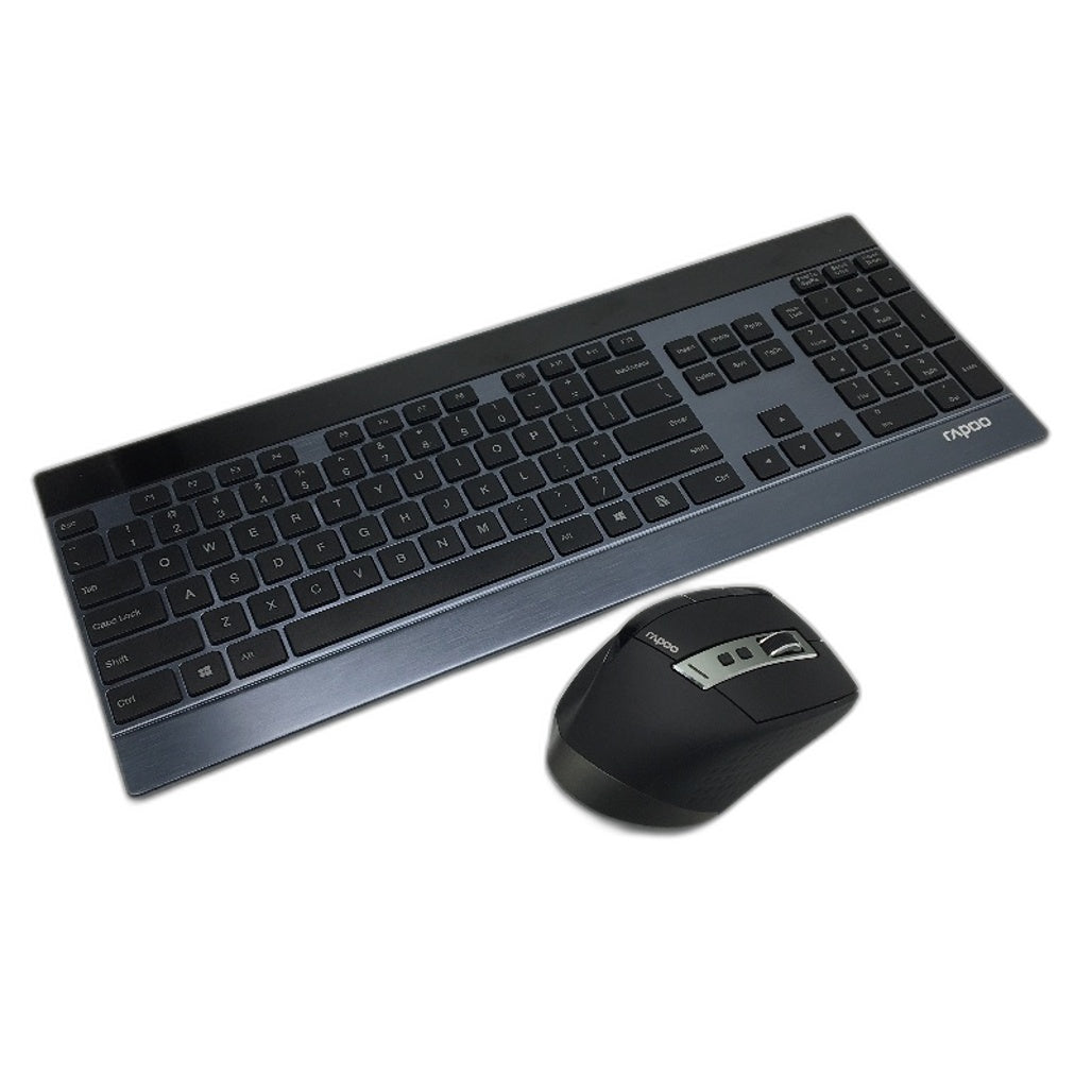 Rapoo 9900M Multi Mode Wireless Low Profile Slim Black Keyboard & Mouse NEW