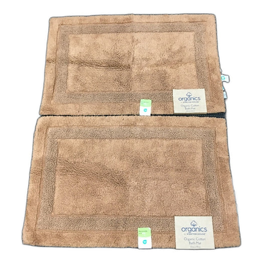 Kirkton House Organic 100% Cotton Rust Brown 2 Pack Luxury Soft Bath Mats NEW