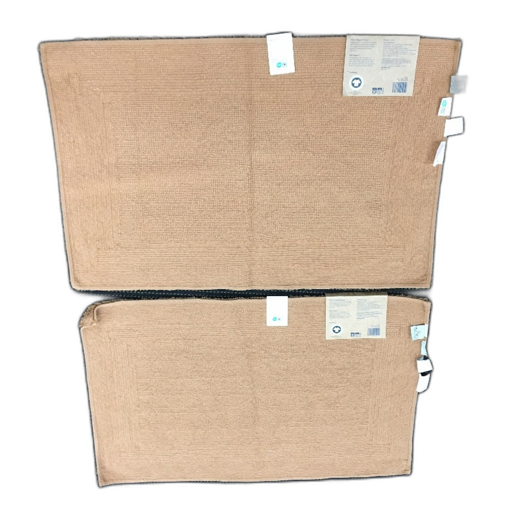Kirkton House Organic 100% Cotton Rust Brown 2 Pack Luxury Soft Bath Mats NEW