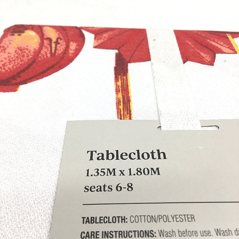 Peppertree Oriental Lantern Rectangle Cotton Blend Tablecloth 135 x 180cm NEW