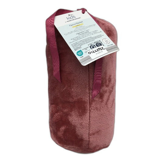 Kids By Kirkton House Pink Flannel Blanket In Storage Bag SINGLE 1.6m x 2.2m NEW
