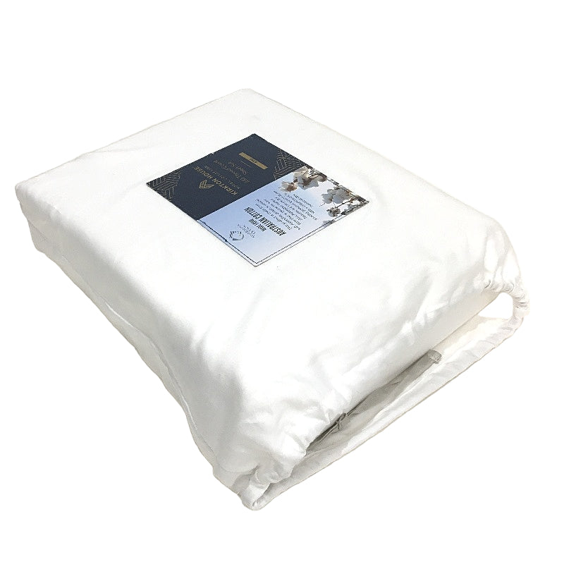 Kirkton House Bright White Taupe Rim 100% Cotton 410TC Sheet Set KING Bed NEW