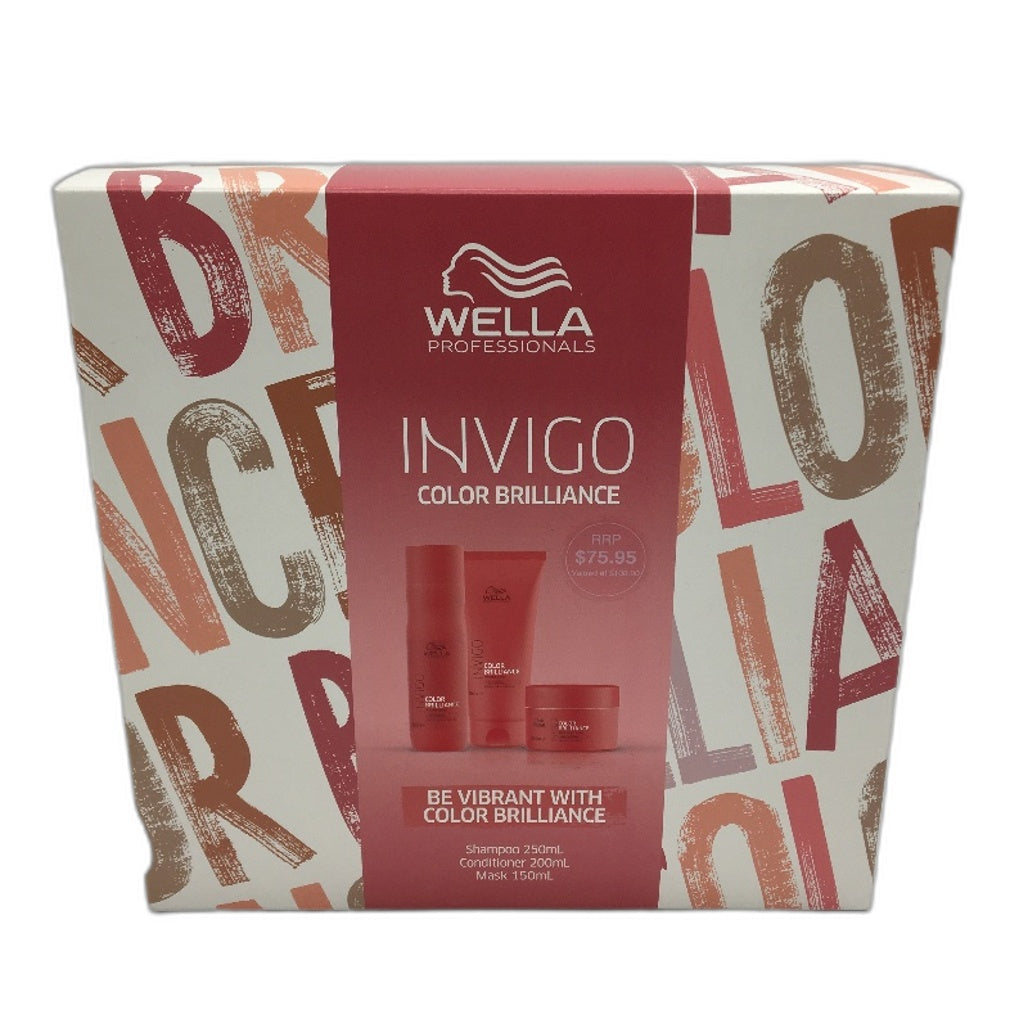 Wella Professional Be Vibrant Invigo Colour Brilliance Trio Set Gift Pack NEW