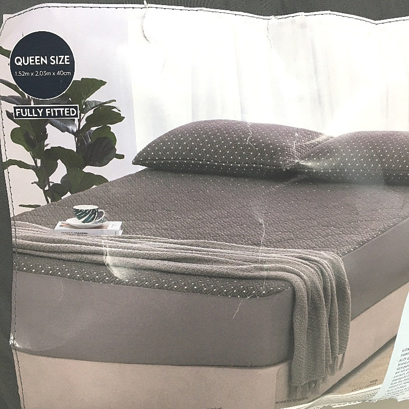 Kirkton House Sleep Comfort Bamboo Charcoal Mattress Protector QUEEN Bed NEW