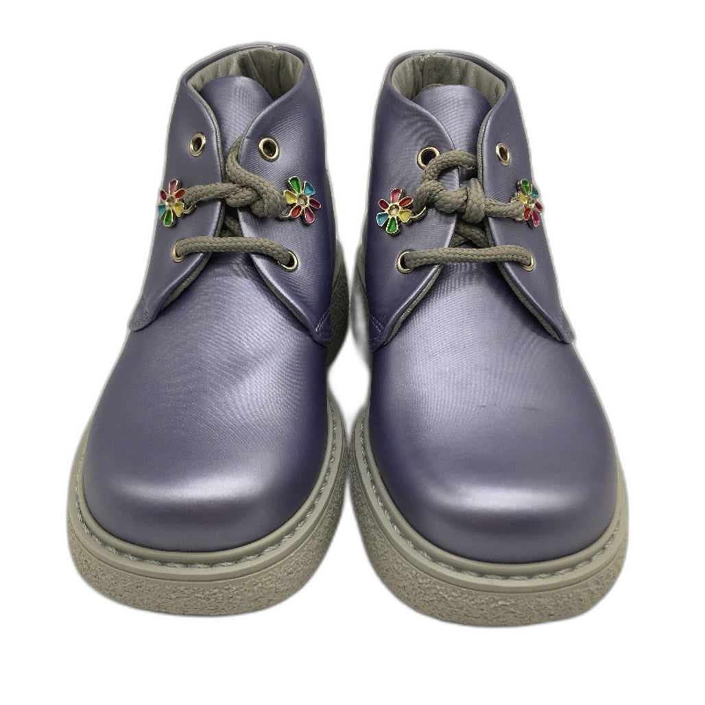 Jolie Amie Madeleine Lilac Satin Pearl Purple Kids Boots Sz US 9 EUR 25 NEW