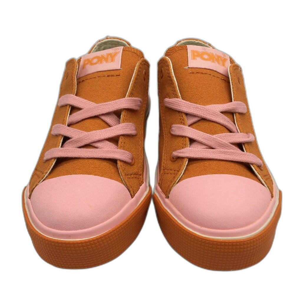 Pony Kids Orange Shooter 78 Low Cut Canvas Sneaker Youth Sze US 1 EUR 32 NEW