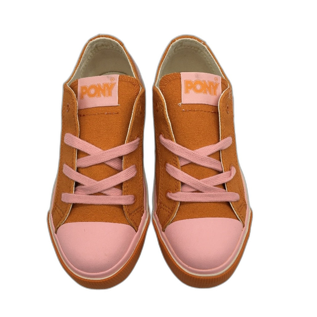 Pony Kids Orange Shooter 78 Low Cut Canvas Sneaker Youth Sze US 1 EUR 32 NEW