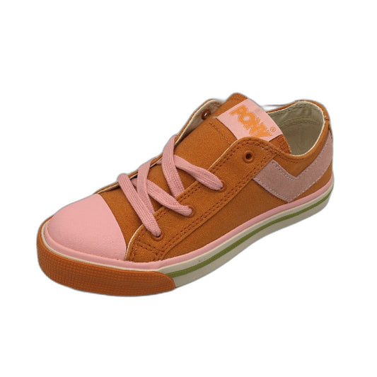 Pony Kids Orange Shooter 78 Low Cut Canvas Sneaker Youth Sze US 5 EUR 37.5 NEW