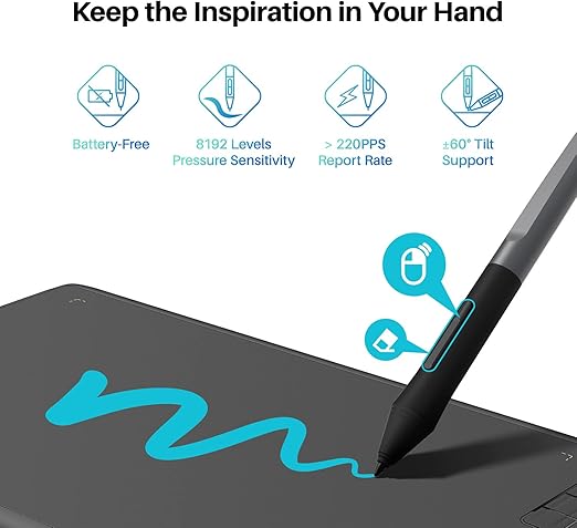 Huion H610X 8192 Pressure 10x6 Inch Creative Drawing Graphics Pen Tablet DEMO