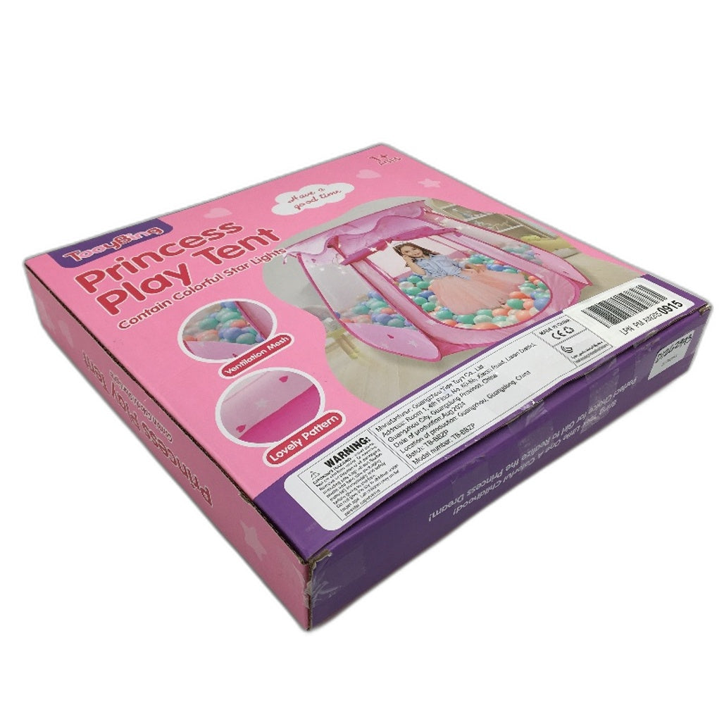 TooyBing Pink Princess Pop Up Play Tent with Star Fairy Lights Ages 1 Plus NEW