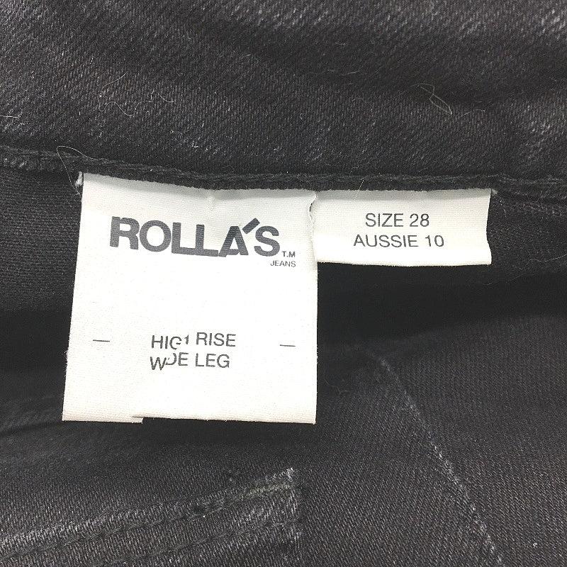 Rollas Sailor Black High Rise Wide Leg Denim Jean Ladies Size 28 / AU 10 NEW