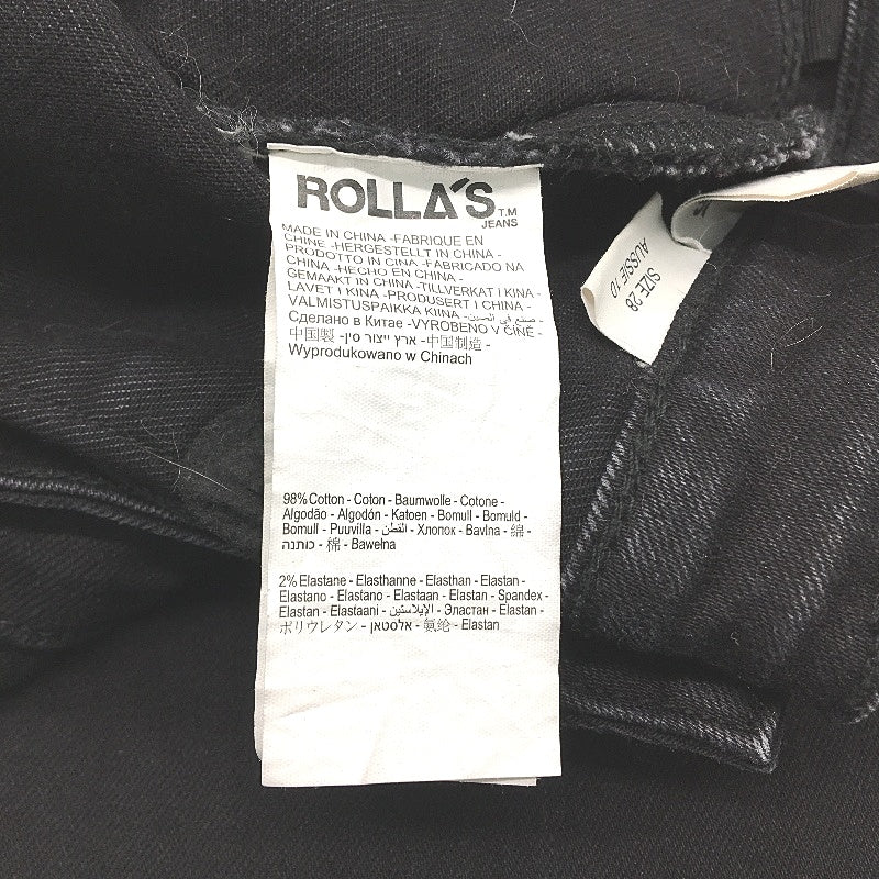 Rollas Sailor Black High Rise Wide Leg Denim Jean Ladies Size 28 / AU 10 NEW