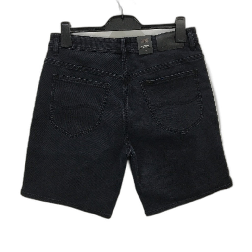 Lee L-Two Slim Fit Low Rise Outer Limits Black Denim Shorts Size 32 NEW