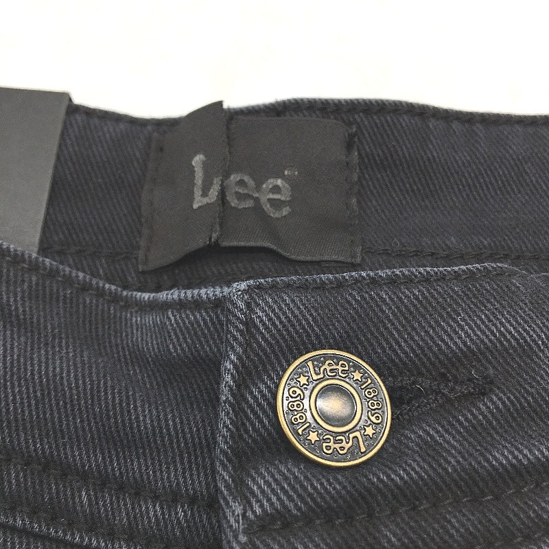 Lee L-Two Slim Fit Low Rise Outer Limits Black Denim Shorts Size 32 NEW