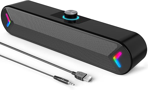 Lenrue A39PRO-1 360 Surround Sound Ambient RGB Portable Computer Speaker NEW