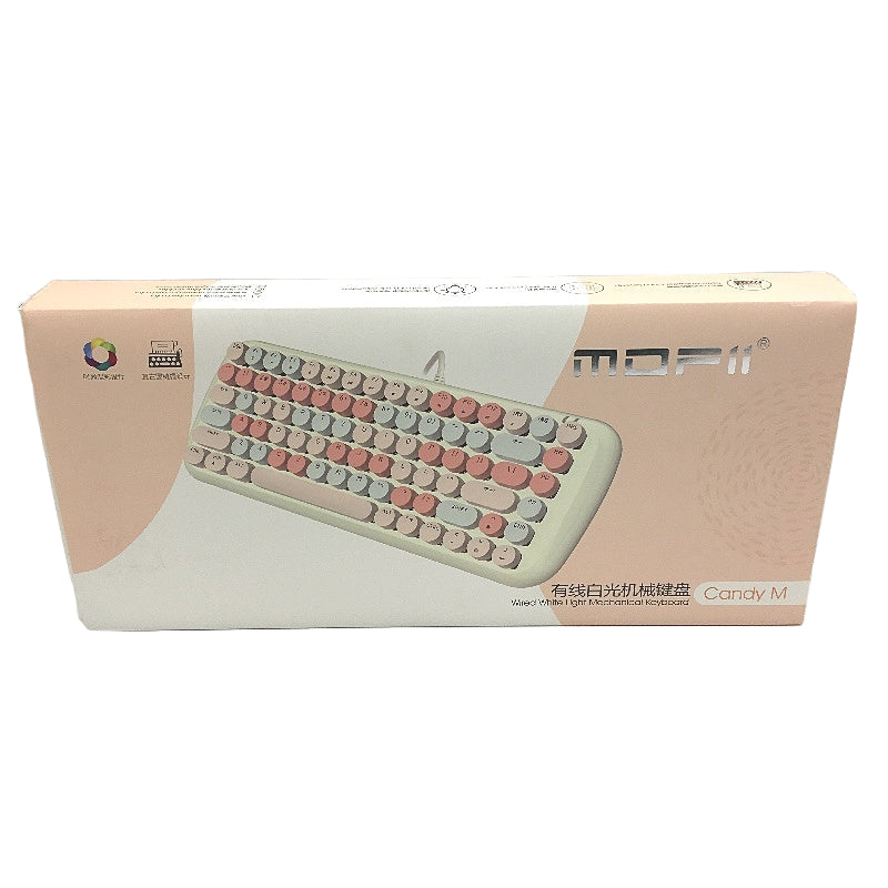 Mofii Candy M Wired White Light Mechanical Keyboard in Pastel Blue NEW
