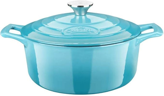 La Cuisine 20cm Enameled Cast Iron Dutch Oven Casserole Pot in Pale Blue NEW