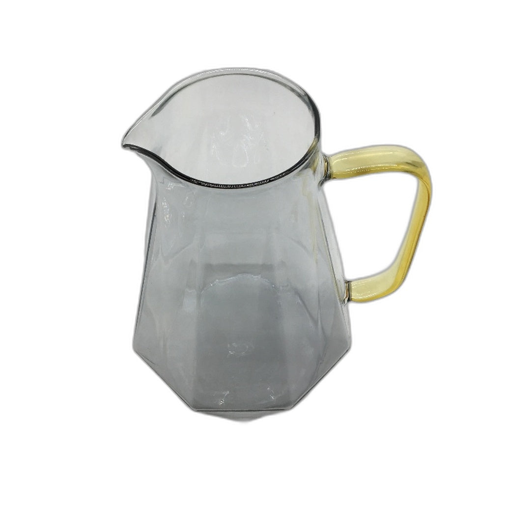 Dujust 68oz Elegant Diamond Design Glass Drink Pitcher with Gold Lid NEW