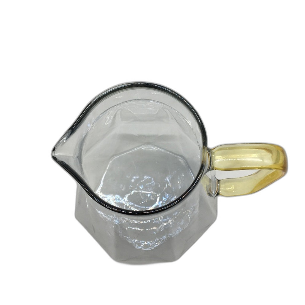 Dujust 68oz Elegant Diamond Design Glass Drink Pitcher with Gold Lid NEW