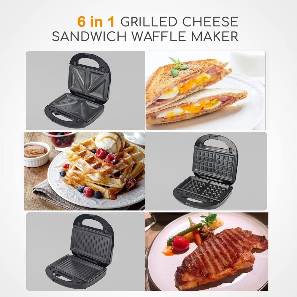 Sokany 6 in 1 Multifunctional Non Stick Plate Fast Cooking Sandwich Maker NEW