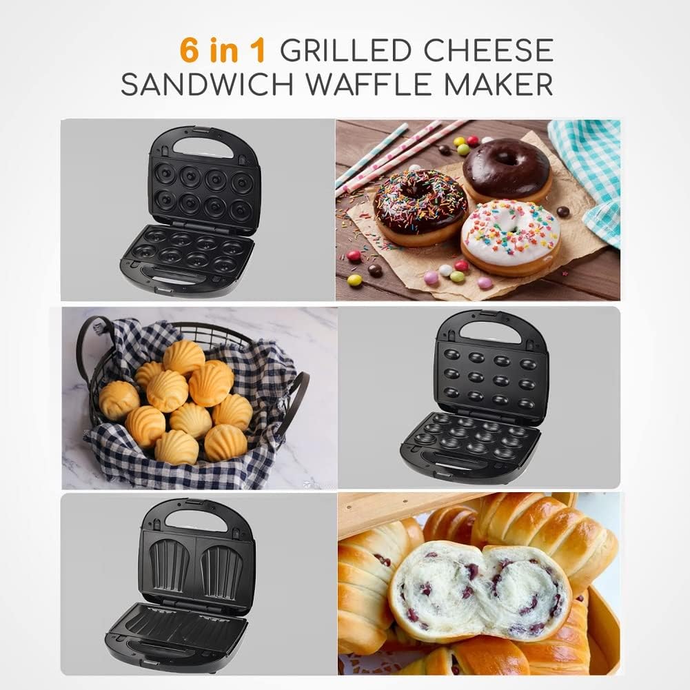 Sokany 6 in 1 Multifunctional Non Stick Plate Fast Cooking Sandwich Maker NEW